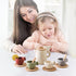 Set Enchanting Wooden Tea Party - Silicone Teapot, Cups & Carrying Scoop - Perfect for Little Girls' Tea Party