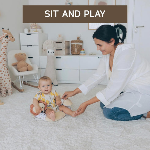 2-in-1 Tummy Aila+Aiden Time Mat and Seated Support with Sensory Toys for Newborns and Babies Includes Detachable