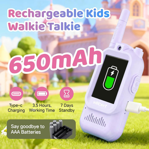 vilicert 3-12, Set, Kids Video Walkie Talkies for Girls Ages Christmas Gifts for Kids & Stocking Stuffers for Girls