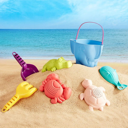 Beach Toys for Toddlers 1-3, Sand Toys Set with Baby Bucket, Rake, Shovel for Outdoor Play, Travel Toys for 1 Year Old