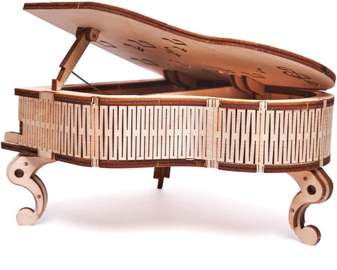 Wood Trick Toy Piano Music Box Moonlight Sonata, Mini 3D Wooden Puzzle Assembly Toy for Kids and Adults