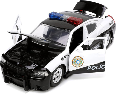 1:24 2006 Jada Fast & Furious Dodge Charger Police Car Die-Cast Car, Toys for Kids and Adults