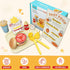 Set Set Wooden Play Fast Food Play Kitchen Accessories, Pretend Play Food Hamburger French Fries Toy, Restaurant Play
