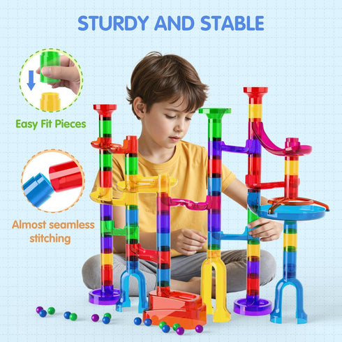 109Pcs 3-12 Marble Run, Marble Maze Game Building Toys for Kid, Upgrade Mable Track Race Construction STEM Learning