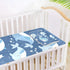 SyXIOP 28" 52" Cute Blue Whales Cooling Baby Waterproof Crib Mattress Cover x Washable Pee Pads for Kids, Adult