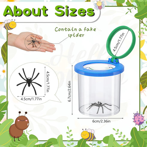 Coopay 24 Pieces Magnifying Insect Box - Bug Viewer Cage & Magnifier Container for Kids Science Exploration Tools
