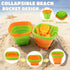 29PCS 2 Set, 4-8 Dreamon Beach Toys for Kids Farm Sand Toys with Collapsible Buckets, Rake & Shovel Sand Molds and Mesh