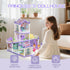 randhar 9 2 3+ Lilac Purple Doll House for Girls, Dream Dollhouse Rooms with Dolls, Animals, Lights, Furniture