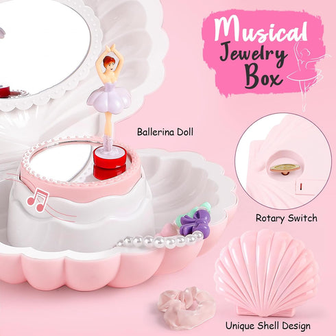 15 5 6 7 8 12 Golray Pcs Dance Recital Gifts for Girls Age with Ballet Dance Bag/Musical Ballerina Jewelry Box/Water
