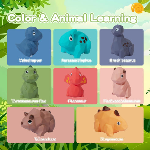 Baby Bath Toys 8 Pcs, No Hole Dinosaur Bath Toys, Easy Clean for Babies 6-12 Months, Toddler Toys
