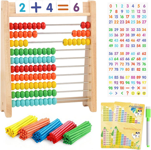 Wooden Abacus for Kids Math Games for Kids 5-7 Abacus Counters Homeschool