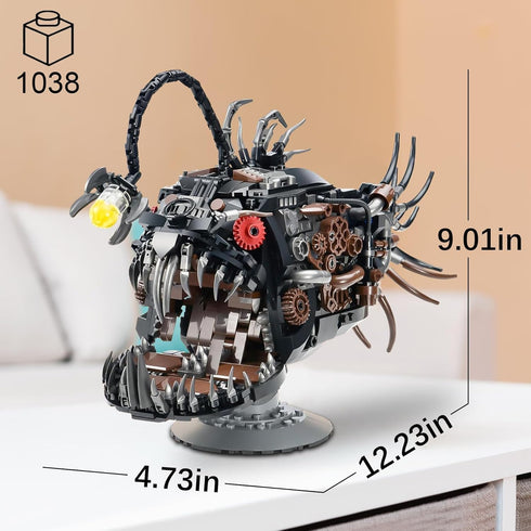 XinLiangDian Set,1038 Sets 8-14,STEM 8-12(with Mechanical Lantern Fish Building Block PCS Ocean Animals Decor