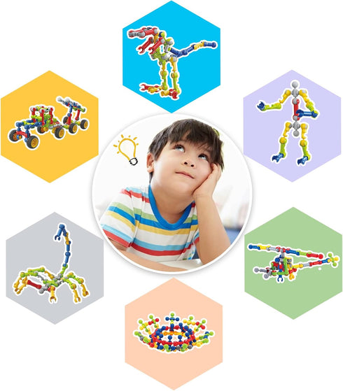170 Pcs Building Toys for Kids Ages 4-8 with Toy Box Storage, STEM Building Blocks for Creative Activity