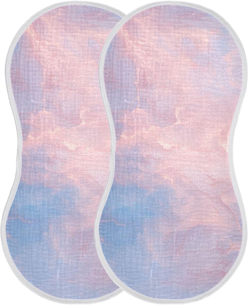 decor gift 4 Pack 22x11in Cotton Burp Cloths Soft and Absorbent? Blue Rose Marble Texture Chic Baby spit up Rags
