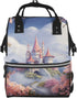 OUSIKA Flower and House Print Diaper Bag Multifunction Laptop Backpack Travel Daypacks Large