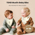 TDHD 10pcs Soft & Absorbent Muslin Drool Bibs with Snap Closure, Cotton Bibs for Boys & Girls, Gentle on Skin