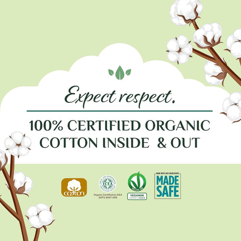 100% 20 Count Organyc Certified Organic Cotton Baby Diaper Liner for Sensitive Skin, Fits All Brands and Sizes Diapers