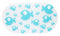 Large Non-Slip Baby Bath Mat, Strong Suction Cups, Baby Bath Tub Time Essentials, Blue Fish Design