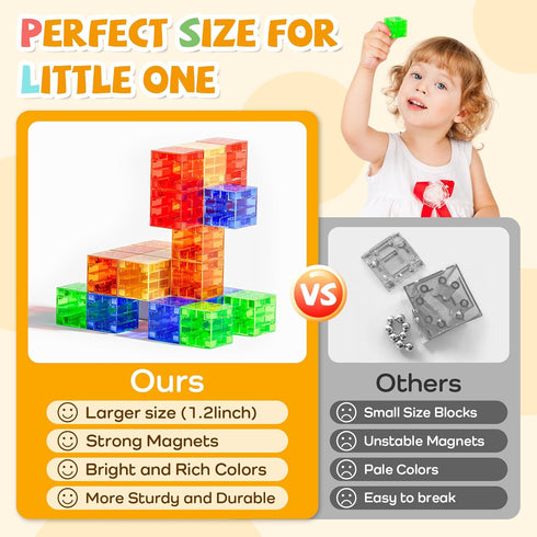 Set, 35PCS 3-5 4-8, SYSKENI Mini Magnetic Blocks Travel Magnetic Blocks Travel Toys for Kids Ages Portable Magnet Cubes