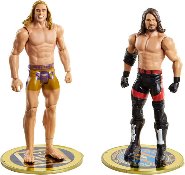 WWE AJ Styles vs Riddle Championship Showdown 2-Pack, 6-Inch Action Figures for Ages 6 and Up