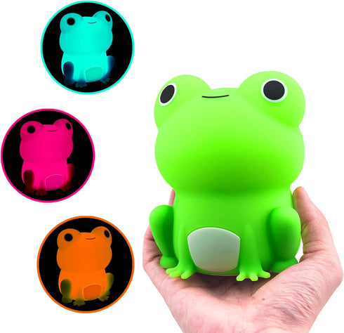 Frog Night Light - Touch Control Portable and Rechargeable Bedside Lamp for Nursery, Gifts for Boys Girls