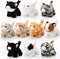 Lenwen 10 Pcs Cat Stuffed Animals Bulk, Soft Cuddly Kitten Plush Sets, Assorted Fluffy Stuffed Cats for Kids Birthday
