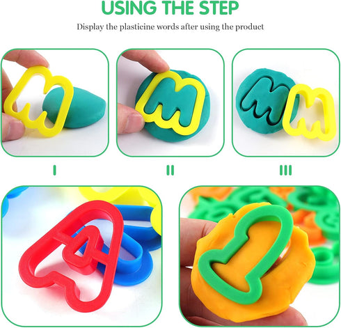 Dough Tools Play Dough Cutters - 47 PCS Various Shapes of Letters, Numbers, Symbols