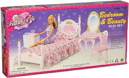 Dollhouse Furniture - Bedroom and Beauty Play Set