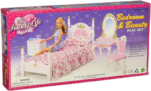 Dollhouse Furniture - Bedroom and Beauty Play Set