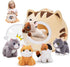 OUOZZZ Cat Stuffed Animal House Plush Kitten Toy Set with 5 Soft
