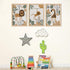 YWJKWLGS Set 3, 16x24 Inch Boho Safari Nursery Wall Art of Natural Solid Wood Framed Animal Print, Giraffe Monkey Lion