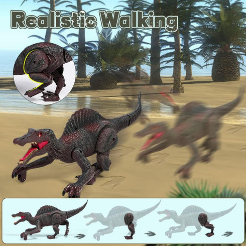 3 4 5 6 7 8 FRUSE Remote Control Dinosaur Toys,RC Walking Robot Dinosaur w/Light Tracing,Spray Mist,LED