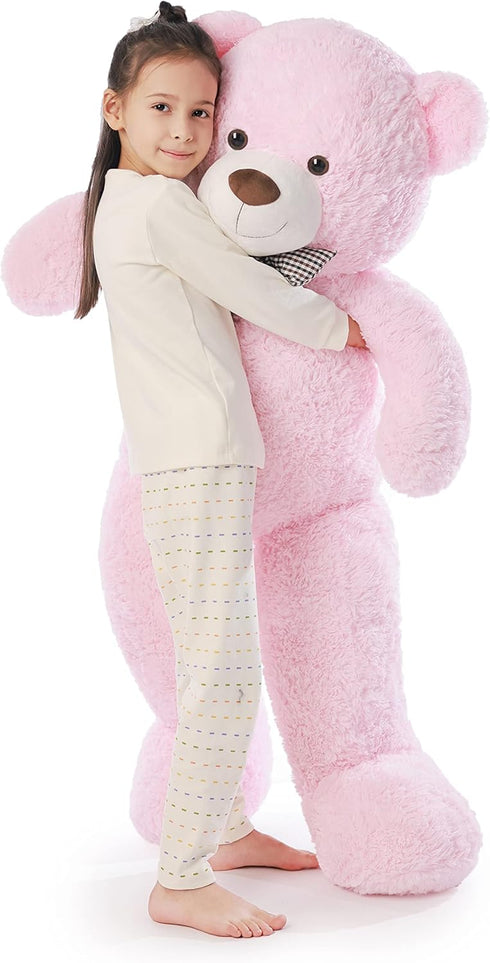 Poutmac 4Ft Giant Pink Teddy Bear Soft Stuffed Animals Cute Plush Toy for Women Kids for Valentine's Christmas Birthday
