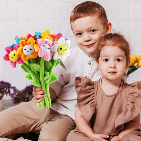 ZJoey 10 12.6 Inch 2026 Wife(10 Pcs Plush Sunflower Flower Stuffed Bendable Stems Plush Bouquet Toy Soft Rose Flower