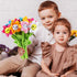 ZJoey 10 12.6 Inch 2026 Wife(10 Pcs Plush Sunflower Flower Stuffed Bendable Stems Plush Bouquet Toy Soft Rose Flower