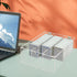 Bigfety Acrylic Card Deck Storage Box - 3 Compartment Clear Visible Trading Card Holder for Sport Cards