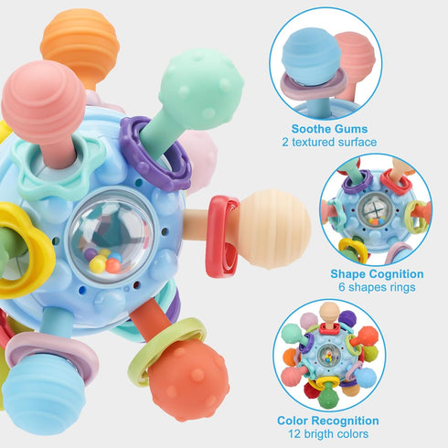 CAHILON 0-6 6-12 1 Easter Baby Teething Toys, Baby Teethers Montessori Sensory Toys for Months, Gifts for Year Old Boys