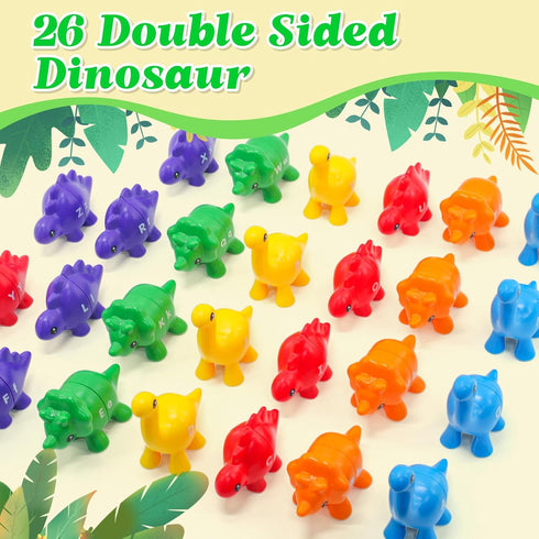 Ganaj 26Pcs 1-3 1, 2, 3 Matching Letters Fine Motor Toy, Alphabet Match Game Educational Toys for Toddlers Dinosaur