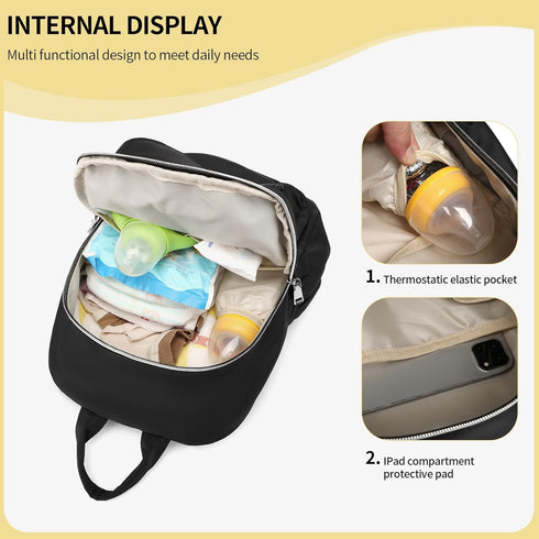 Fwkekye Backpack, 10 Small Diaper Bag Mini Diaper Bag Purse with Pockets, Travel Baby Bag for Baby Girls, Insulated