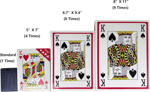 QkonkgnS 5X7 Inch (4 Large Jumbo Playing Cards, Giant Deck of Cards Games for Families Casino Party Decorations