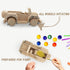 Wooden Car - Off-Road Safari Car Toy, Solid Wood, Handmade in EU, Wooden Trucks, DIY Paint Toy