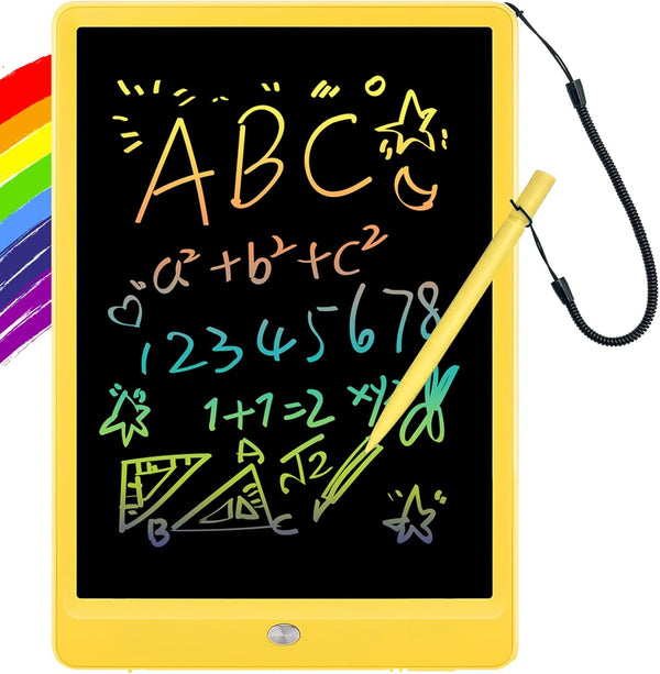 ORSEN LCD Writing Tablet 10 inch - Colorful Doodle Board for Kids, Toddler Toys for Ages 2-7 (Yellow)