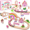SIMPLIPLAY Wooden Train Set - 43PCS Unicorn Magnetic Toy Train Sets with