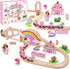 SIMPLIPLAY Wooden Train Set - 43PCS Unicorn Magnetic Toy Train Sets with