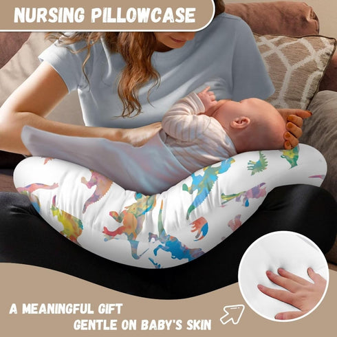 Kathyboom Dinosaur Nursing Pillowcase, Ultra Soft Durable Nursing Pillow for Maternity Mom, Stretchy Baby Support