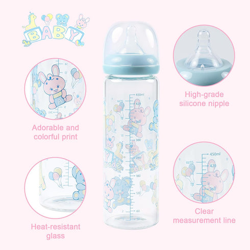 LittleForBig Oversized Baby Feeding Bottle - Ultra Printed Specialty Parade Pattern