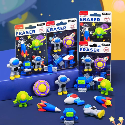 16 PCS Outer Space Puzzle Erasers, 3D Space Pencil Erasers, Perfect for Party Favors, Classroom Prizes