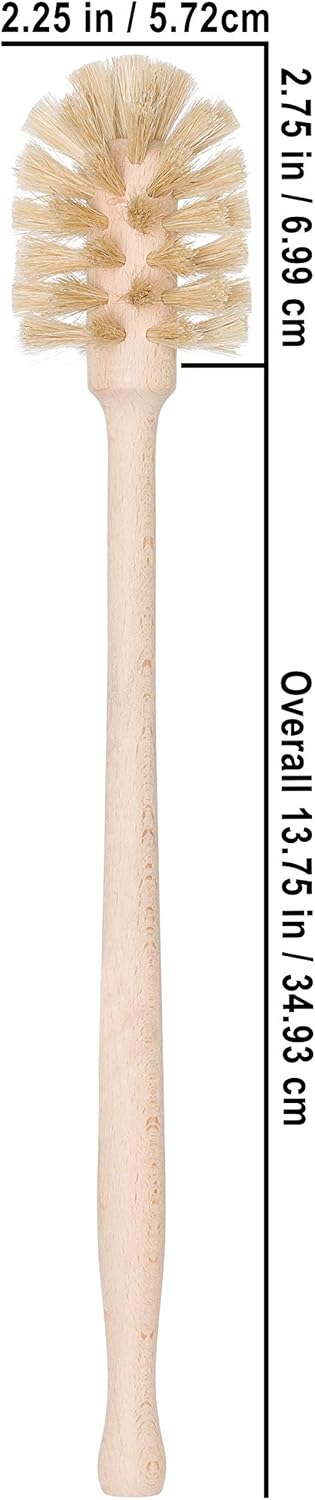 13-3/4 Inch REDECKER Bottle Brush Cleaner - Horsehair and Beechwood Handle for Vases, Pitchers, Mugs, and Baby Bottles
