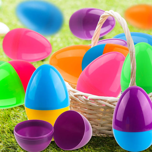Haconba 12 Pack 4 Inch/ 5 Inch/ 6 Inch (6 (6 Inch)) Fillable Easter Eggs Colorful Large Jumbo Plastic Easter Eggs