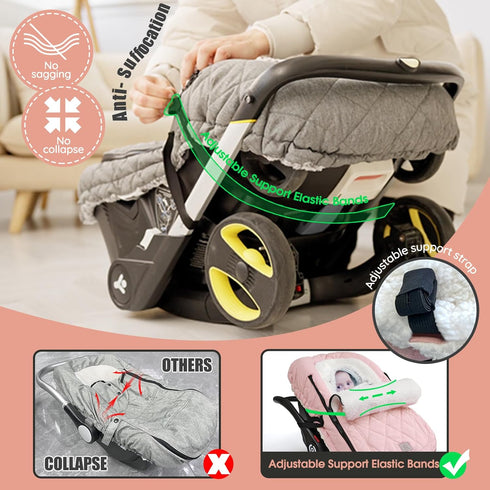 ACRABROS Car Seat Cover Baby, Winter Infant Carseat Canopy with Zipper Peeping Window, Waterproof Universal Fitted